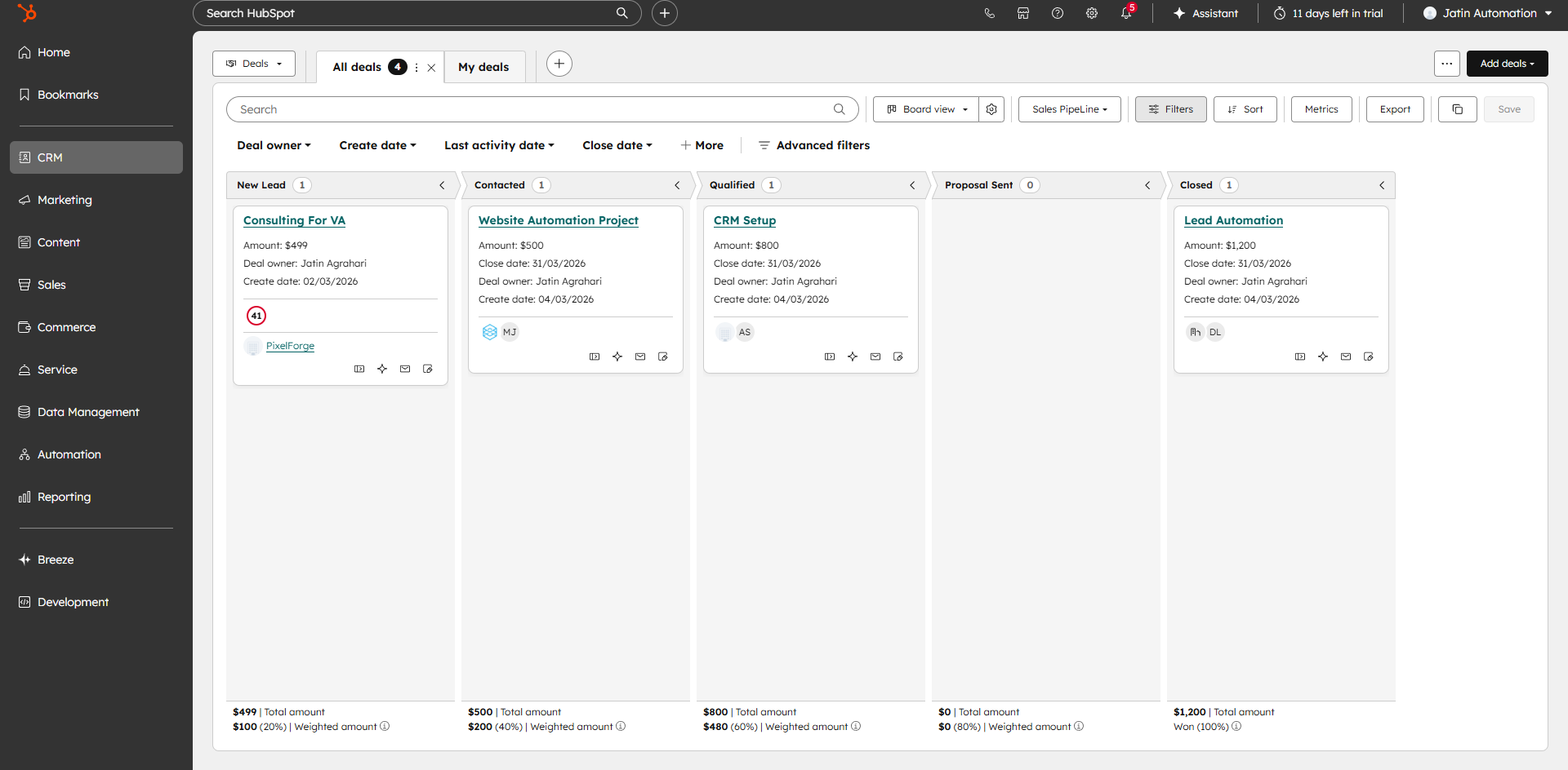 CRM pipeline